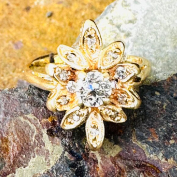 Yellow 14k Gold & 1/2 Carat Diamond Ring Size 5 - Picture 4 of 8